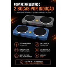 Fogareiro elétrico por Indução 2 Bocas Pratico e Facil