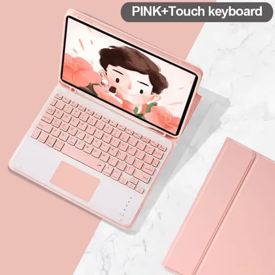 Capa protetora para tablet Samsung S7/S8/S9/S9PE/S10PE sem fio Bluetooth rosa teclado capa protetora 37/40cm teclado sem