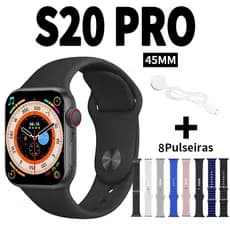 Conjunto De Sete Pulseiras De Oito , Smartwatch S20 Pro MINI Watch Series 10 Bluetooth Monitoramento De Frequência Cardí