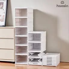 HAOSIN 6 Camadas Caixa De Sapateira Organizadoras Para Sapatos Tênis Empilhável Tampa Flip