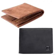 Carteira Masculina Vintage De Couro PU Fina Porta Cartões