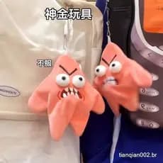 Angry Patrick Star Chiikawa Dança Em Movimento Chaveiro De Boneca De Pelúcia Engraçado Movendo Mochila Pingente Brinqued