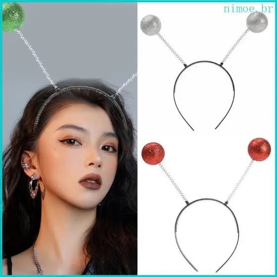Nim Glitter Headbands Daily Wear Antena Adorável Para Festa Natal E Halloween