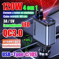 Carregador Rápido 4 Portas Simultâneo para Veículos Elétricos Carregamento Portátil