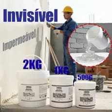 Agente de Revestimento Transparente Invisível e Impermeável – Anti-Vazamento 300/500/1000/2000ML + Pincéis inclusos