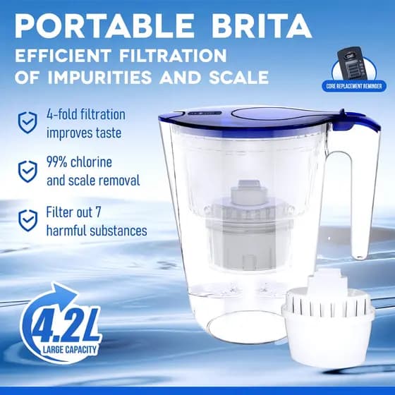 Filtro de Água 4,2L – Purificador Resistente e Prático para Uso Doméstico