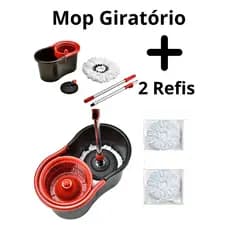 haosin Esfregão giratório com cabo de aço inoxidável estendido e balde para esfregão limpo 360