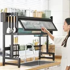 Escorredor De Louça Suspenso Boutique Kitchen Rack Aço Inoxidável Organizador Louça Qualidade Pra Cozinha