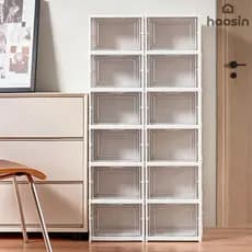 Organizador de Sapatos Dobrável 6 Níveis, Transparente PP - 26 x 35 x 105 cm Suporta 15kg