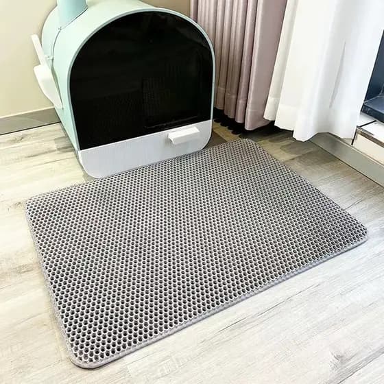 55*75cm Tapete Higiênico EVA Coletor de Areia Para Gato Lavável Dupla Camada Evite que a areia do gato espirre.