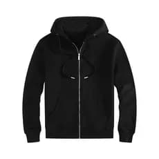 Moletom de algodão puro masculino forro de lã moletom outono inverno Cardigan zíper longo @-