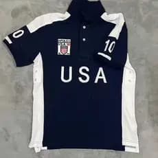 Camisa polo de algodão puro masculina de manga curta camiseta verão negócios Casual bordado lapela camisa polo retalhos