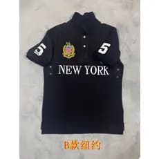 Camisa polo masculina de algodão puro manga curta camiseta verão negócios Casual cidade bordado lapela camisa polo cor s