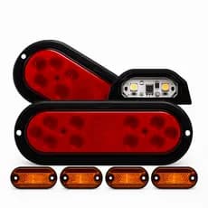Lanterna LED Kit Carretinha Traseira Placa Delimitadora Resistente Água Reboque 12V