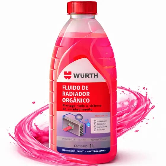 Wurth Aditivo Radiador Rosa Wurth 1 Litro Pronto Uso Fluido Arrefecimento Anticorrosivo Gasolina Alcool
