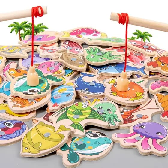 Brinquedos De Pesca Magnéticos Para Crianças Jogo Montessori Educativos Aprendizagem de Madeira para Crianças