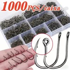 Kit 1000 pçs acessórios para pesca de anzol alto carbono anzóis mistas tamanho de pesca de misto de aço