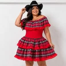 Vestido Junino de Quadrilha São joão Moda Caipira