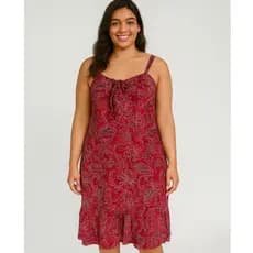 Vestido Curto Liganete Feminino Alça Fina Verão Estampado Plus Size