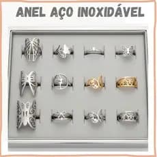 Anel Aço Inoxidável Feminino Hipoalergênico - Anel Borboleta / Anel Laço / Anel Fada