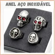 Anel Masculino - Anel Aço Inoxidável Rock Skull Gótico Punk Moto