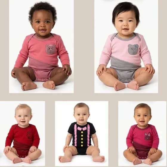 Roupas de Bebê Body e Mijão Vira pé Meninas - Body Temático Mesversário para Bebê e Body Bordado 100% Algodão Suedine
