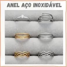Anel Aço Inoxidável Feminino Ondas / Geométrico - Anel Aço Inoxidável - Anel Delicado