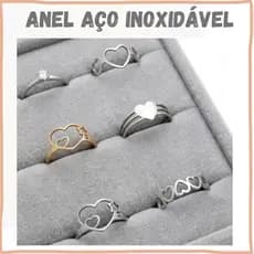 Anel Aço Inoxidável Coração - Anel Feminino - Anel Delicado- Aço Inoxidável Feminino Coração