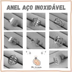 Anel Aço Inoxidável Feminino Coração - Anel delicado - Anel Coração