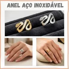 Anel Aço Inoxidável Feminino Hipoalergênico Cobra / Serpente - Anel delicado - Aço Inoxidável Prateado e Dourado