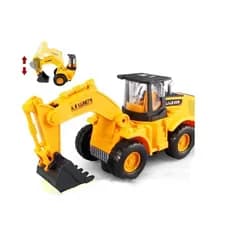 Brinquedo Trator Carrinho Escavador Draga Musical Led 3d Luzes Excavator