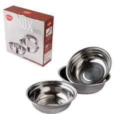Jogo Com 3 Tigelas De Aço Inox Cozinha Saladeira Multiuso