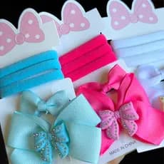 Kit Infantil para Cabelo Elástico de Cabelo Laço Bico de Pato Delicado para Criança Bebê