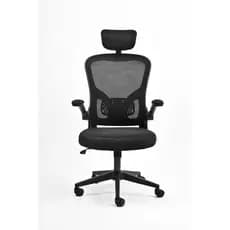 Cadeira de Escritório Ergonômica Giratória Mesh com Apoio Lombar e Cabeceira Ajustável