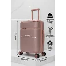 Mala De Viagem Bordo 10kg 20 Polegadas ABS Roda Dupla Removível Padrão ANAC Com Cadeado Resistente