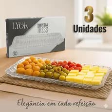 Travessa de Vidro Cristal Retangular Tress 25cm - Elegante e Durável