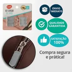Kit Cursor de Zíper com 6 Peças 3,5x1,2cm