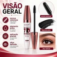 Máscara de Cílios Rímel 7D Colossal Volume Express QICIY - Volume, Alongamento e Definição