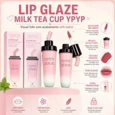 Batom Esmalte Labial Milk Tea Labios Veludo Fosco Branqueador Antiaderente - YPYP