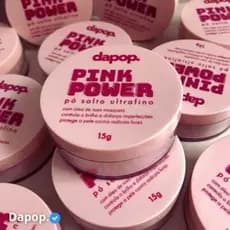 Pó Solto Ultrafino Pink Power - Dapop Pó translúcido Controla o Brilho e oleosidade Fácil aplicação