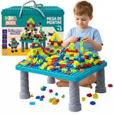 Brinquedo De Montar Base de Construção Mesa Base De Montar Grande 400 Blocos Inblox De Montar Casinha