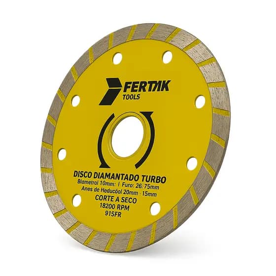 Disco Diamantado Turbo 110mm 4,3 Pol Extra Fino Corte Granito
