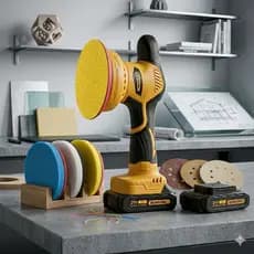 Politriz Roto Orbital Profissional com 5000 RPM 2 Baterias 1000W C/ Acessórios
