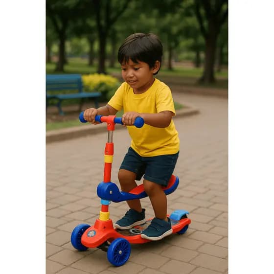 Patinete Infantil 2 em 1 Assento Removível Azul  Equilíbrio e Diversão Equilíbrio e Coordenação