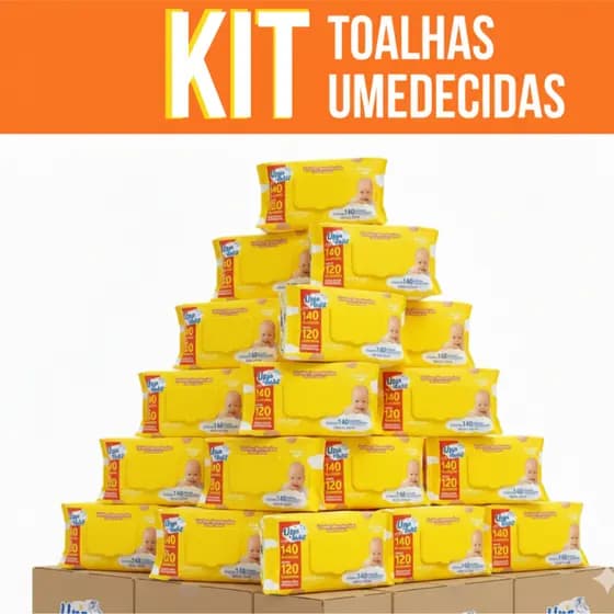 Kit Toalhas Umedecidas Sem Álcool Pacotes - Upa Bebê Neném Menina Menino