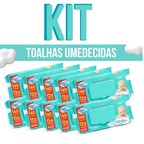 Toalhas Umedecidas Sem Álcool Pacotes - Upa Bebê Neném Menina Menino