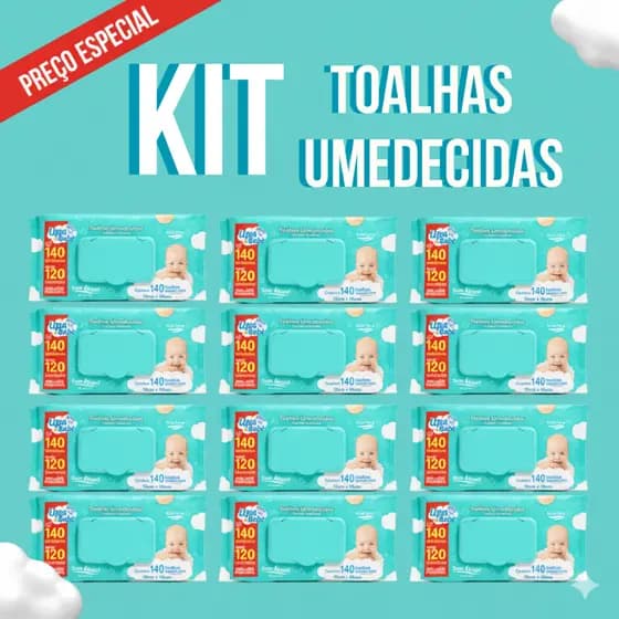 Toalhas Umedecidas Sem Álcool  Pacotes - Upa Bebê Neném Menina Menino