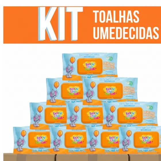Caixa Pacotes Toalhas Umedecidas Baby Club Lenços Sem Alcool Bebe Menina Menino
