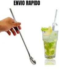 2 Unidades Colheres Longas de Inox para Suco – 20 cm  Perfeito para jarras e copos altos!