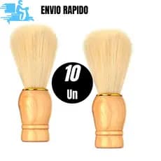 Conj 10 e 5 Pincéis de Barbear Macio Sintético Profissional Para Espuma  Barbear Cabo de Madeira
